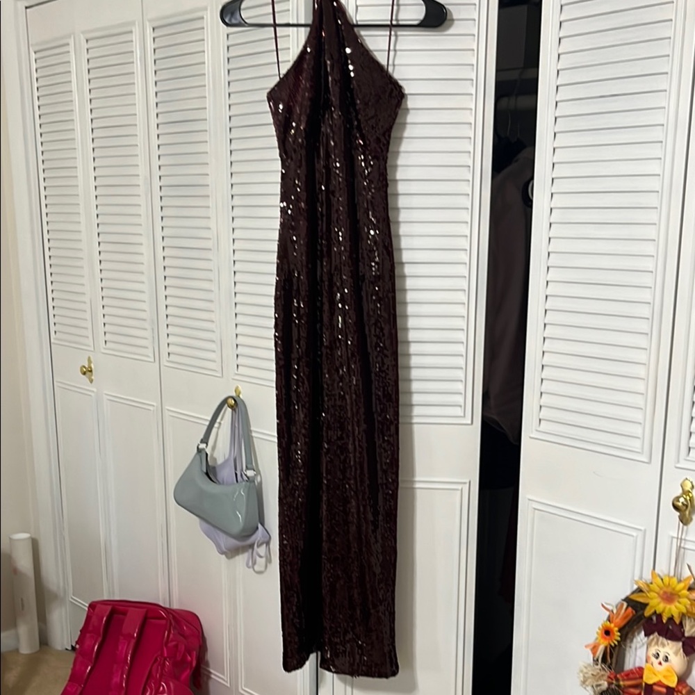 Reformation Brown Backless Dress